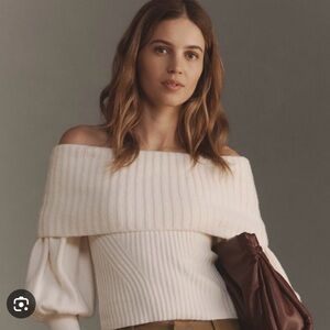 NWT The Tessa off shoulder puff sleeve sweater
